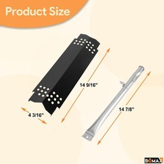 Complete Grilling Upgrade: 2 Cast Iron Grates & 5 Burners for Nexgrill 720-1046