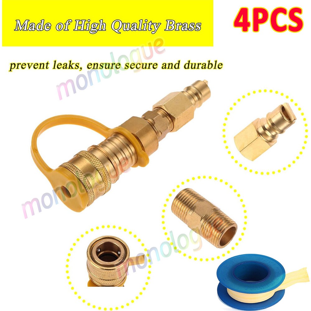 3/8 Inch Natural Gas Quick Connect Fittings, LP Gas Propane Hose Quick Discon…