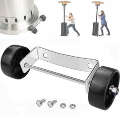 Universal Patio Heater Wheel Kit – Stainless Steel Silver 7.87 inches,