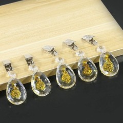10 Pcs AB Crystal Glass Prisms Pendant Tablecloth Weights with Metal Clips