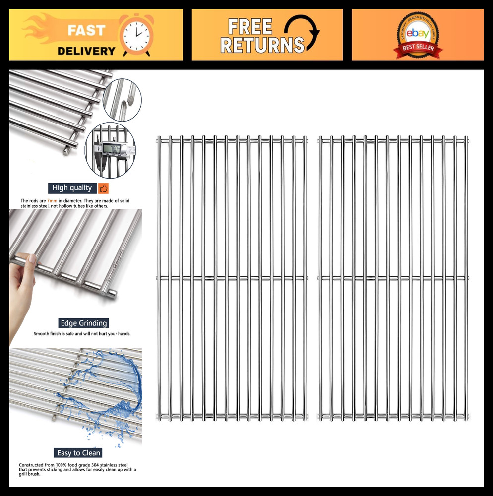 Stainless Steel Cooking Grates 19.25″ 7MM for Jenn-Air, Nexgrill, Brinkmann Gril