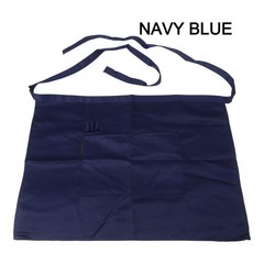 Practical Black Chef Apron with Adjustable Ties for Restaurant and Home Use