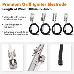 Grill Replacement Parts for 3 Burner Gas Grills – Stainless Pipe Burner, Heat Pl