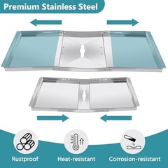 Grill Replacement Parts for Dyna Glo DGF493BNP, 4Pcs Heat Plate + Drip Pan