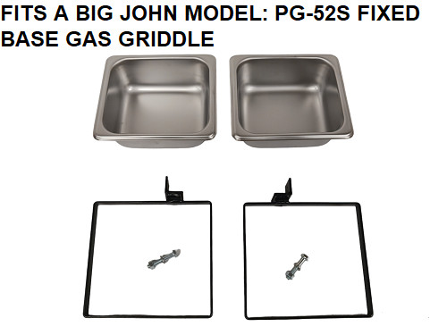 (4 PC)NEW BIG JOHN GRILLS & ROTISSERIES (2) Drip Tray & (2) Drip Tray Holder L/R