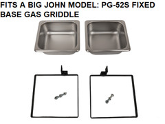 (4 PC)NEW BIG JOHN GRILLS & ROTISSERIES (2) Drip Tray & (2) Drip Tray Holder L/R