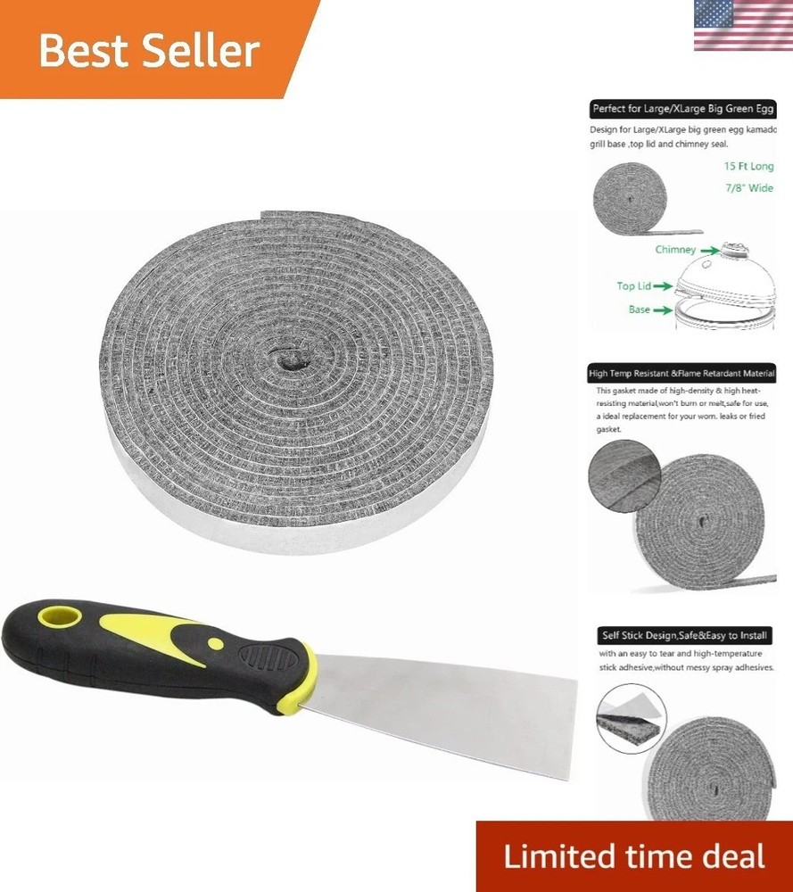 Essential 15ft Gasket for Big Green Egg – Secure High-Temp Grill Seal for BBQ