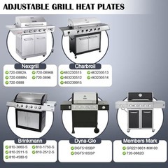 Adjustable Universal Grill Heat Plates, Heat 5 Pcs with Screws Porcelain Steel