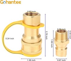 1/2″ Natural Gas Propane Quick Connect Adapter Disconnect Connector Brass Adapte