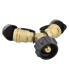 Dumble Propane Tank Adapters LP Gas Line Splitter 2 3/8 inch, 1/4 Black