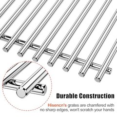 17″ Stainless Steel Grill Grates Replacement – 2 Pack for 4 & 5 Burner Gas Grill