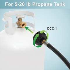 6FT Propane Hose Adapter Convert 1lb to 20lb Tank for Camping