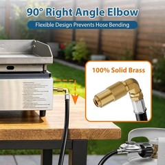 Flexible 6ft Propane Adapter Hose with Elbow – Connects Easily to 5-20 LB Tank