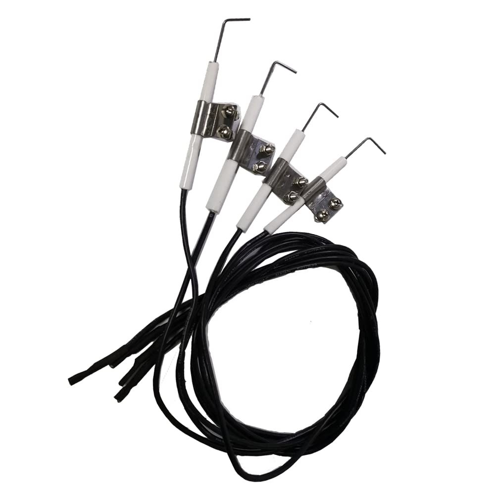 4-Piece Durable Igniter Kit Ceramic Electrode with Wire for Gas Grill Models