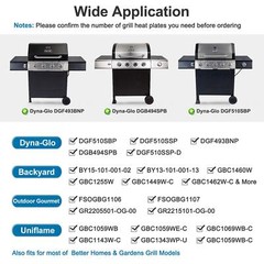 Heat Plates Parts for Dyna-Glo DGF493BNP DGB494SPB DGF510SBP Backyard BY15-10…