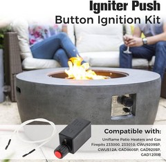 Electronic Push Button Pluse Igniter & 50cm Wire Set for Fire Pit Gas Burner