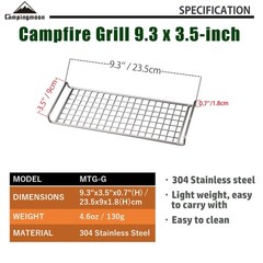 304 Stainless Steel Cooking Grates 9.3×3.5×0.7 Inch Camping Stove MTGG