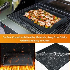 Universal Cast Iron Griddle 17″ X 13″,Stove Top Griddle for Gas Grills,Fire P…