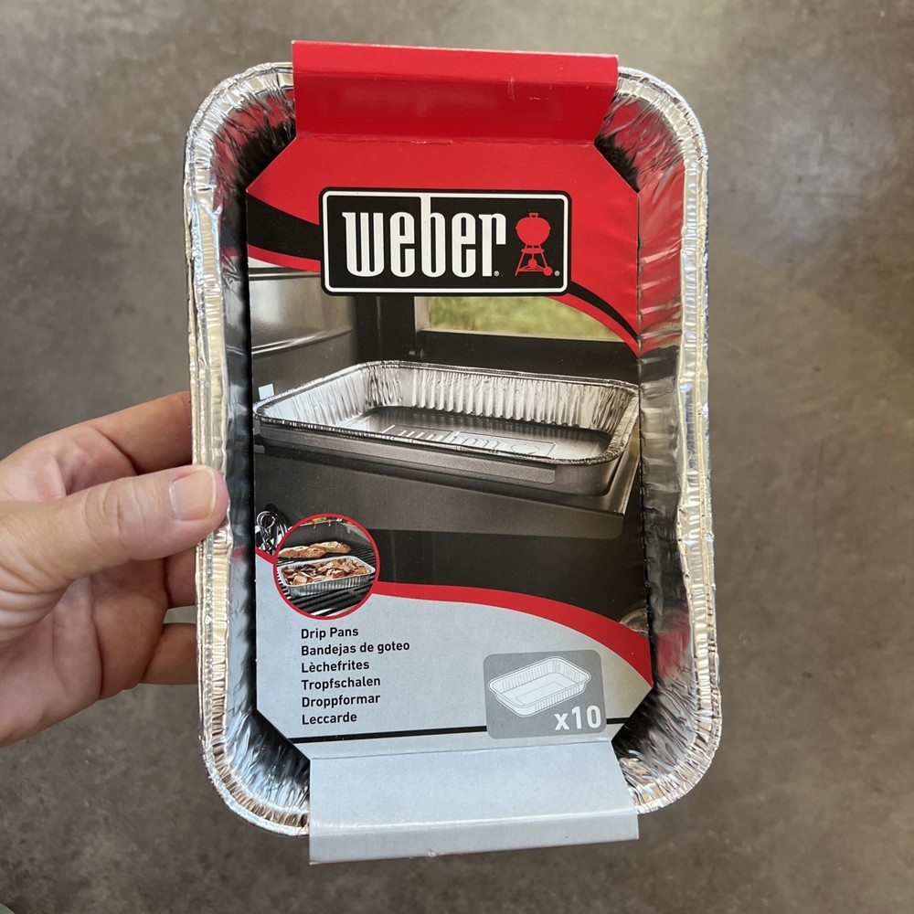 Weber 10 -Pack 8.6-in x 6-in W Disposable Aluminum foil Grill Drip pan -5