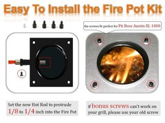 Heavy Black Enamel Fire Pot & Hot Rod Ignitor Kit for Pellet Grill Replacement P