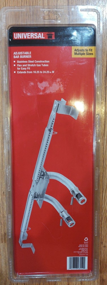 BBQ Universal Replacement Adjustable Bar Gas Grill Burner Stainless 16.25- 24″