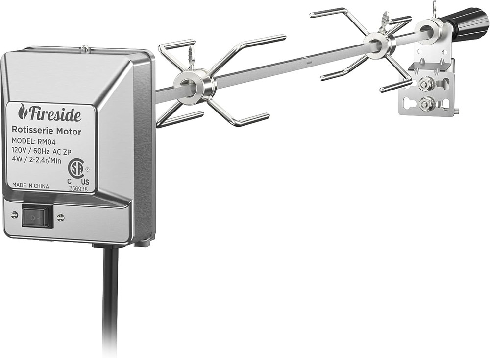 Stainless Steel Rotisserie Kit for Gas Grills with a Cookbox up to 39’’ – Includ