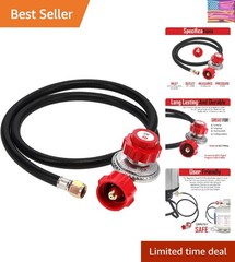 2109-RED 4 ft High Pressure 0-20 PSI Adjustable Regulator with Red QCC-1 Type…