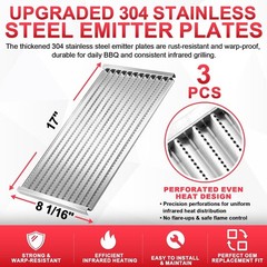 304 Stainless Steel Charbroil 3-Burner Infrared Emitter Grill Plates