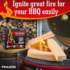 All Natural Wood Fire Starters Fireplace Camping Charcoal Starter Grill BBQ C…