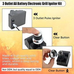 3 Outlet AA Battery Electronic Grill Igniter Kit Fit For Blackstone 28″ Griddle