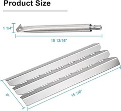 Grill Replacement Kit for Broil King Baron Stainless Steel Heat Plates Burners