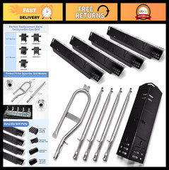 Grill Replacement Parts – Porcelain Heat Plate & Stainless Steel Burner Tube for