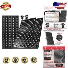 Warp-Resistant 17″ Infrared CharBroil Grill Grates, 3-PCS Pro Searing Plates
