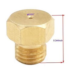 LP Gas Nozzle Kit Brass 0.8mm Orifice 10 or 20 Pack for BBQ Grill Adaptation