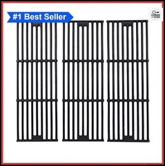 Cast Iron Grill Grates 19 3/4 Inch 3 Pack Heavy Duty Porcelain Coated