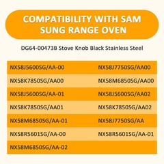 DG64-00473B Compatible for Samsung Oven Knobs Replacements NX58M6850SG NX58H5…