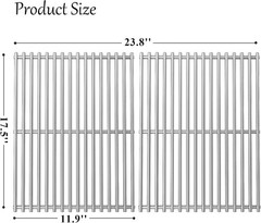 17.5 Inch Grill Grates for Weber Spirit 300 Series, Genesis Silver/Gold/Platinum