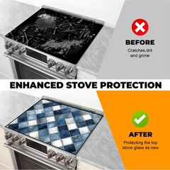 Heat-Resistant Glass Stove Top Cover with Anti-Slip Rubber Coating – Elect