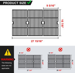 16 7/8″ Grill Grates Replacement for Charbroil 463420508, 463420509, 463420511,