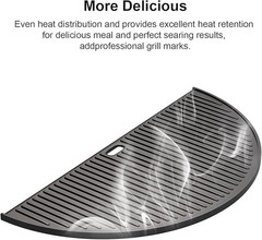 18″ Half Moon Cast Iron Cooking Grates for Kamado Joe KJ-23RHC Classic II KJ2…