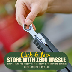 24 Inch BBQ Tongs – 1 Year Warranty, 100% Stainless Steel Long Metal Grill Tongs