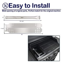 Burner Tube and Heat Plate Shield Stainless Steel Grill Replacement Repair Set