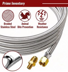 CALPOSE 15FT High Pressure Propane Regulator Hose with 15FT, Stainless Steel