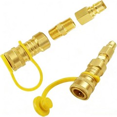 MCAMPAS 3/8 Inch Natural Gas Quick 3/8″ Connector Kit, golden yellow