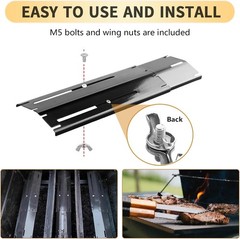 Universal Grill , Adjustable Heat Shield Tent, Burner Covers, Flame Tamer for…