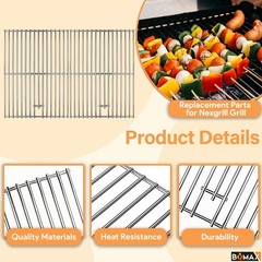 BQMAX Grill Parts for Nexgrill 4 Burner Gas 720-0830H 17″(4-Burner SS)