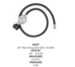 GASONE 3 ft. Gas One Propane Regulator and Hose
