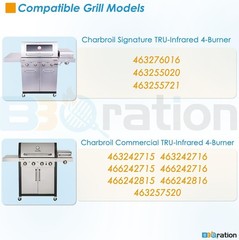 17″ Grill Grates and Emitter for Charbroil TRU Infrared 4-Burner 463255020
