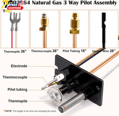 10002264 Natural Gas 3 Way Pilot Assembly Kits for HHT Majestic Monessen Temco