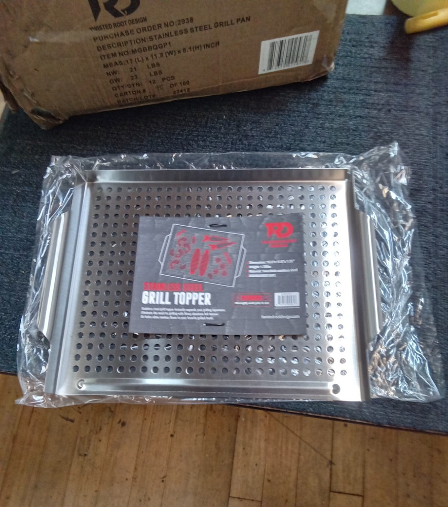 Reeds Twisted Root Design Stainless Steel Grill Topper 15.5″ x 11.5″ x 1.35″ New